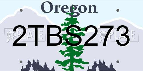 2TBS273 Oregon License Plate