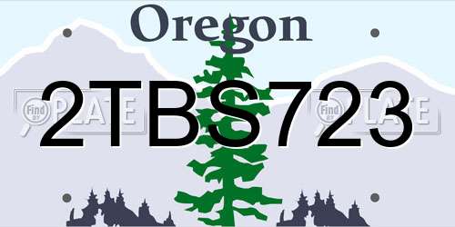 2TBS723 Oregon License Plate