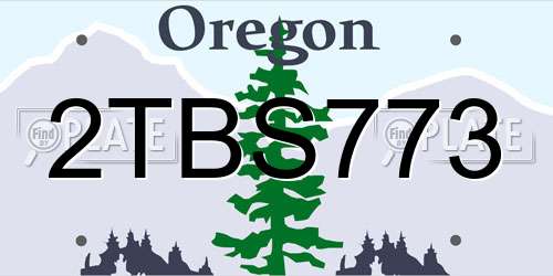 2TBS773 Oregon License Plate