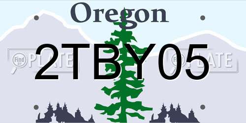2TBY05 Oregon License Plate