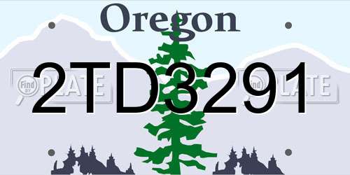 2TD3291 Oregon License Plate