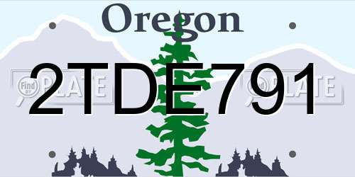 2TDE791 Oregon License Plate