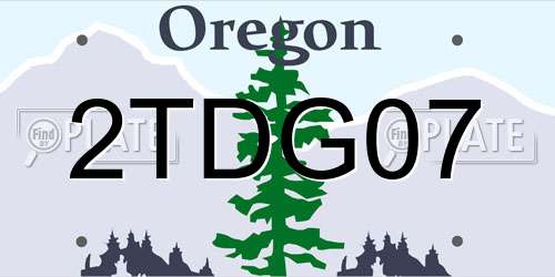 2TDG07 Oregon License Plate