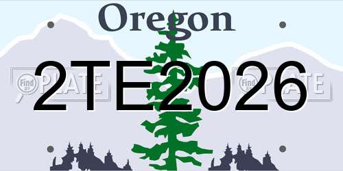 2TE2026 Oregon License Plate