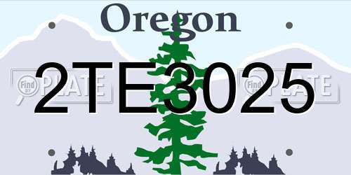 2TE3025 Oregon License Plate