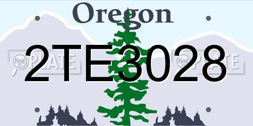2TE3028 Oregon License Plate
