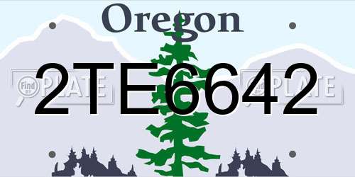 2TE6642 Oregon License Plate