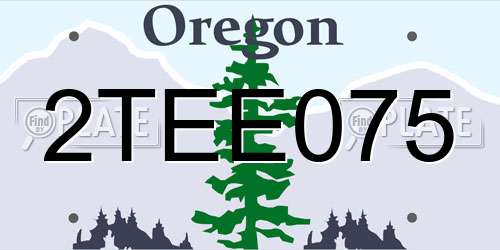 2TEE075 Oregon License Plate