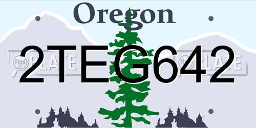 2TEG642 Oregon License Plate