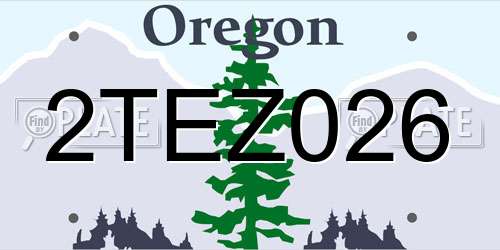 2TEZ026 Oregon License Plate