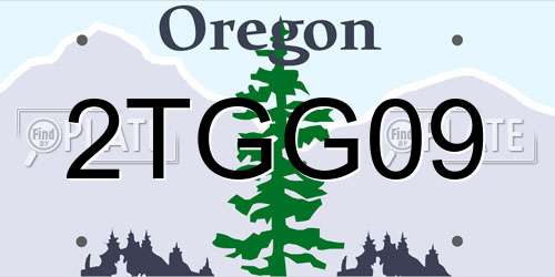2TGG09 Oregon License Plate