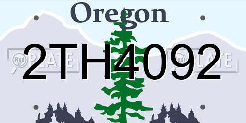 2TH4092 Oregon License Plate