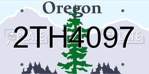 2TH4097 Oregon License Plate