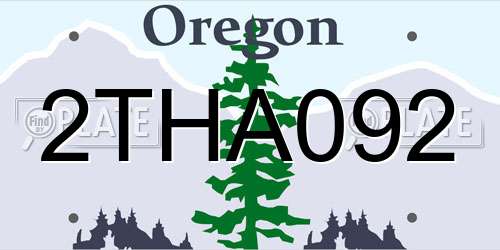 2THA092 Oregon License Plate