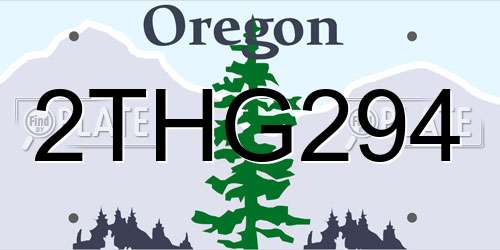 2THG294 Oregon License Plate