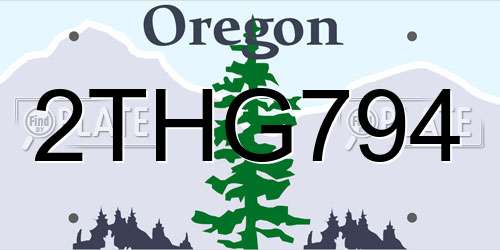 2THG794 Oregon License Plate
