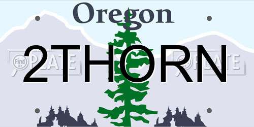 2THORN Oregon License Plate