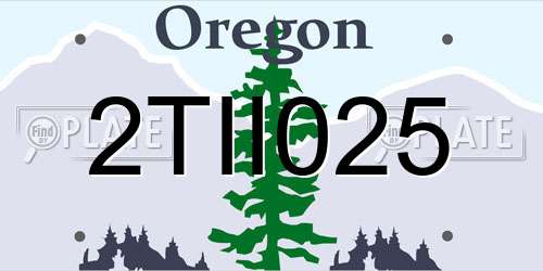 2TII025 Oregon License Plate