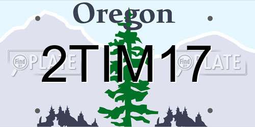 2TIM17 Oregon License Plate