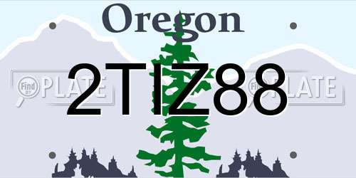2TIZ88 Oregon License Plate