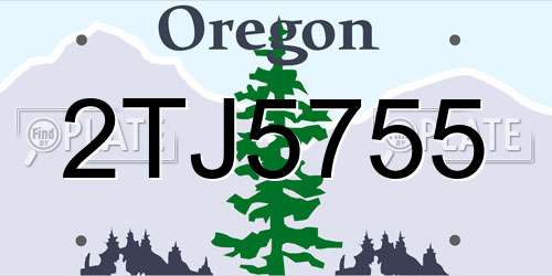 2TJ5755 Oregon License Plate