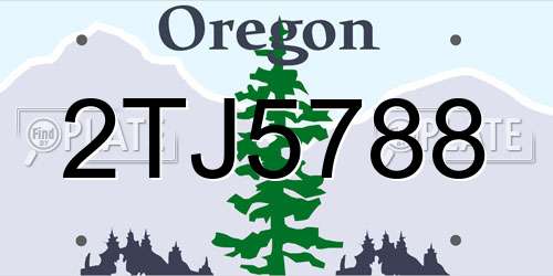 2TJ5788 Oregon License Plate