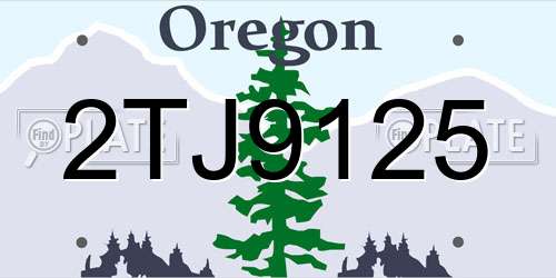 2TJ9125 Oregon License Plate