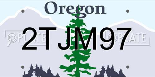 2TJM97 Oregon License Plate