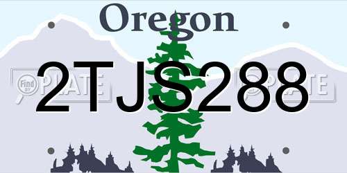 2TJS288 Oregon License Plate