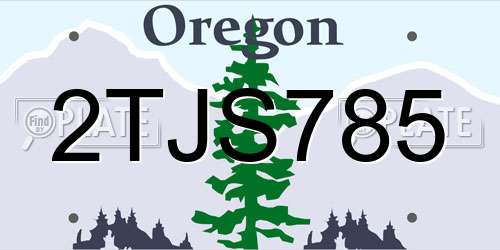 2TJS785 Oregon License Plate