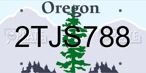 2TJS788 Oregon License Plate