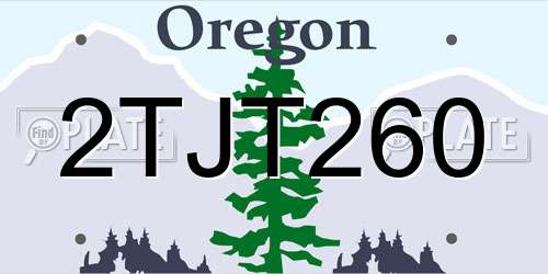2TJT260 Oregon License Plate