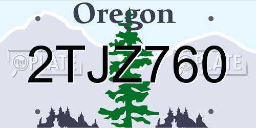 2TJZ760 Oregon License Plate