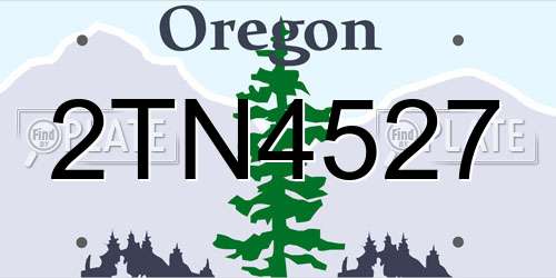 2TN4527 Oregon License Plate