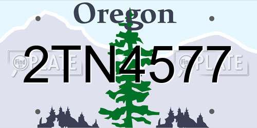 2TN4577 Oregon License Plate