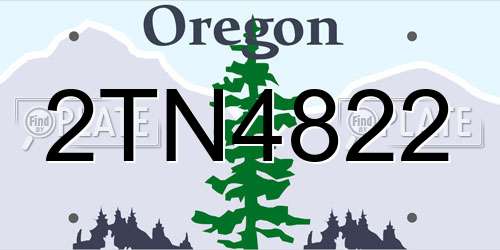 2TN4822 Oregon License Plate