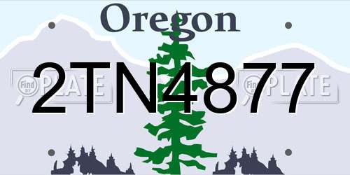 2TN4877 Oregon License Plate