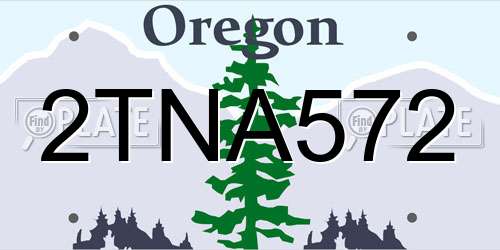 2TNA572 Oregon License Plate