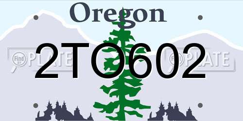 2TO602 Oregon License Plate