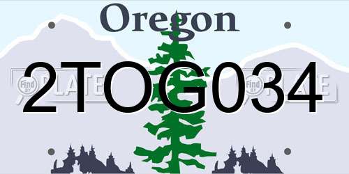 2TOG034 Oregon License Plate