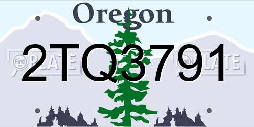 2TQ3791 Oregon License Plate