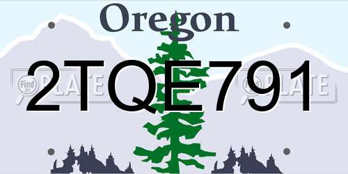 2TQE791 Oregon License Plate