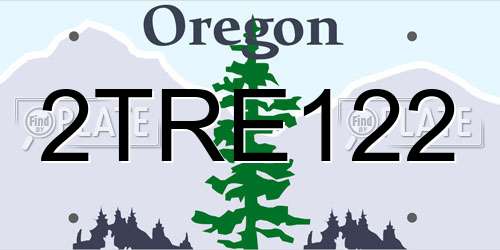 2TRE122 Oregon License Plate