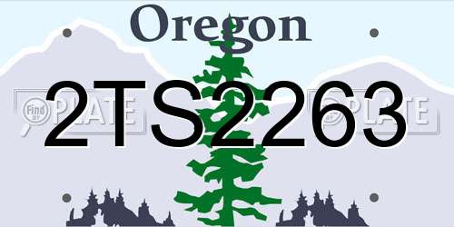 2TS2263 Oregon License Plate
