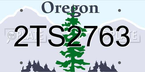 2TS2763 Oregon License Plate