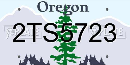 2TS5723 Oregon License Plate