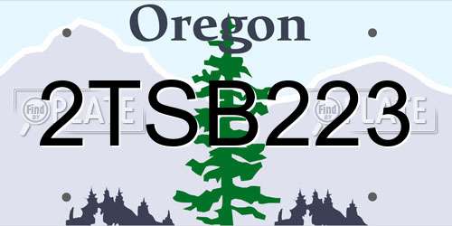 2TSB223 Oregon License Plate
