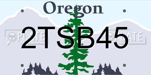 2TSB45 Oregon License Plate