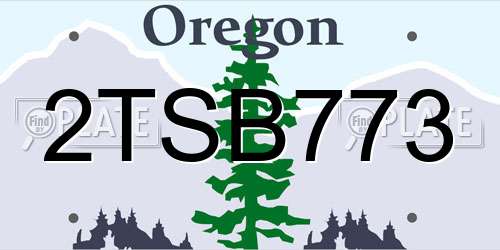 2TSB773 Oregon License Plate