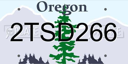 2TSD266 Oregon License Plate